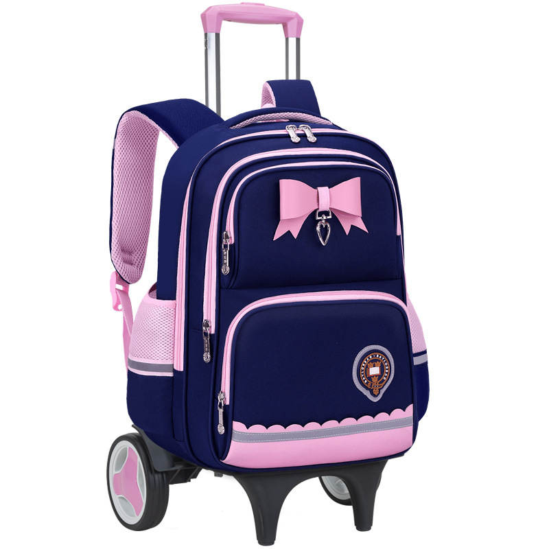 Nueva mochila de tirón para estudiantes de escuela primaria niñas 2 - 3 - 5 - 6 grados mochila de hombro para niños de gran capacidad impermeable para reducir la carga