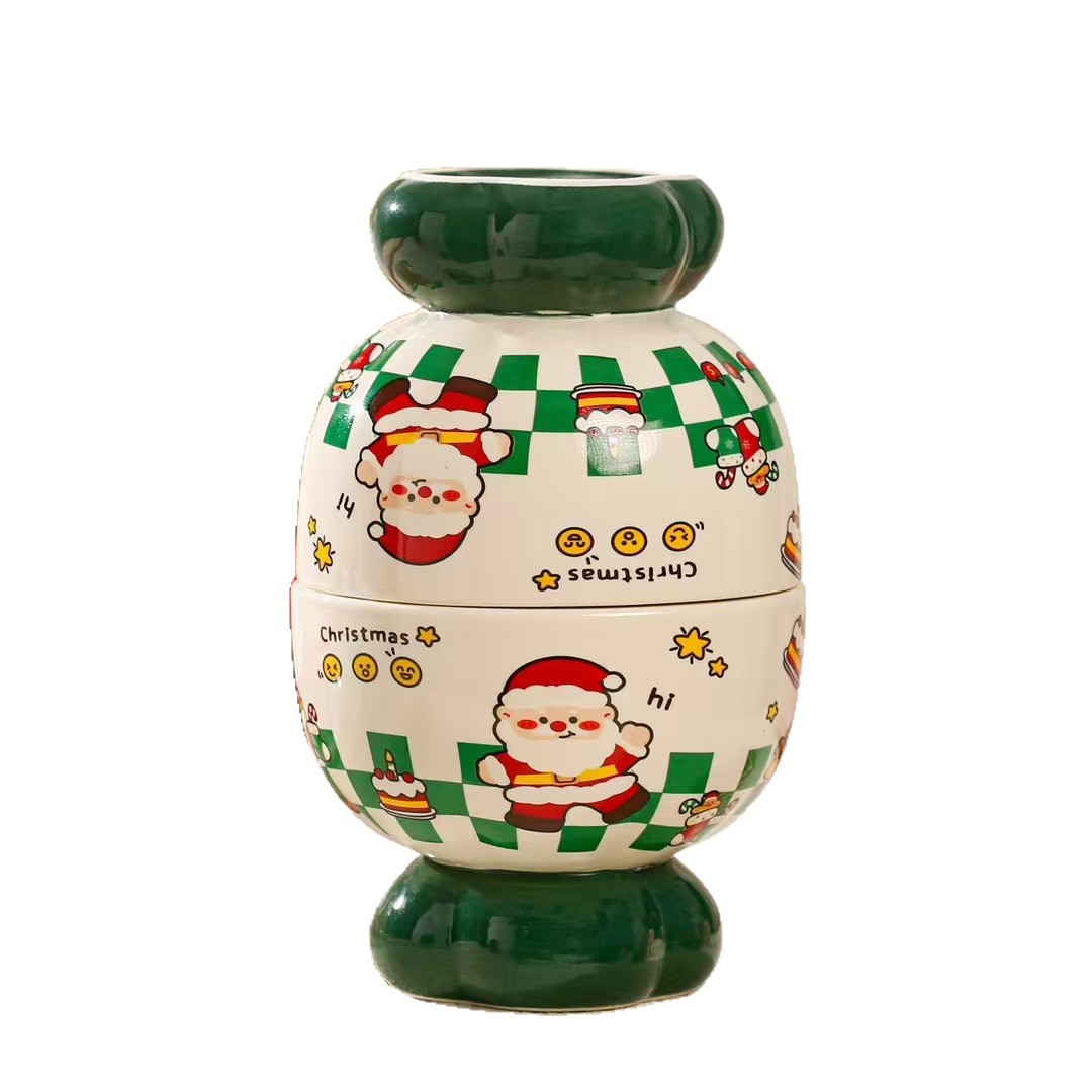Taza de Navidad creativa, taza de caramelo, souvenirs de cerámica, linda caja de regalo, taza de agua potable personalizada transfronteriza para el hogar