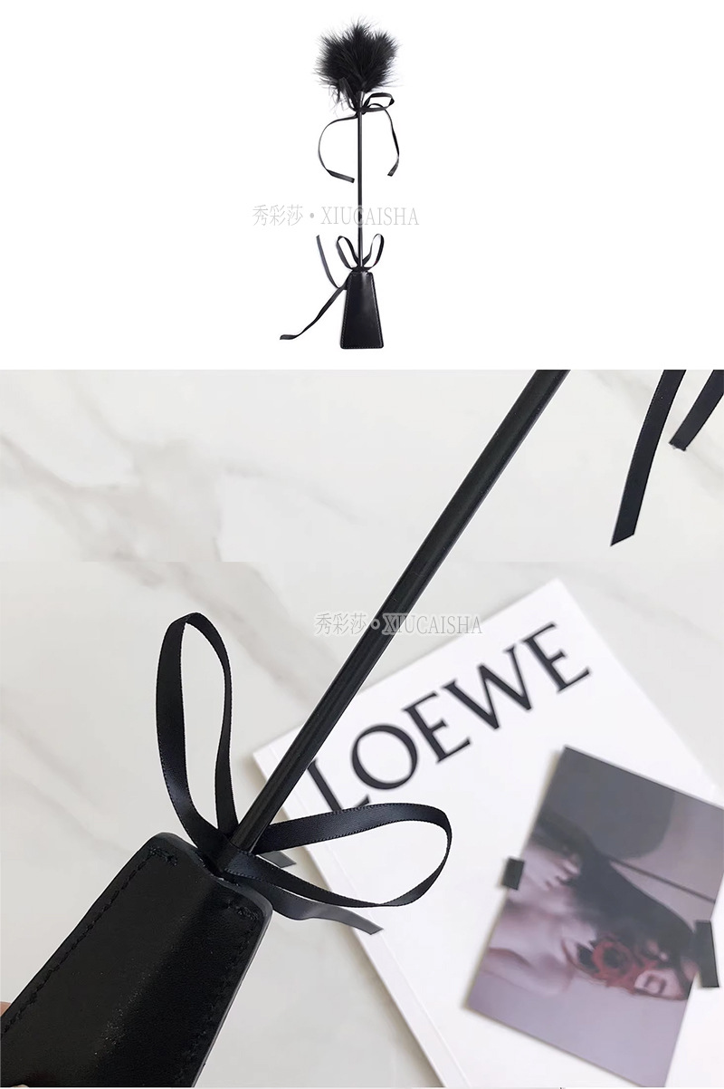 Feather Tickler Stick, Black Sensory Teasing Toy for Couples Foreplay — detail image 4