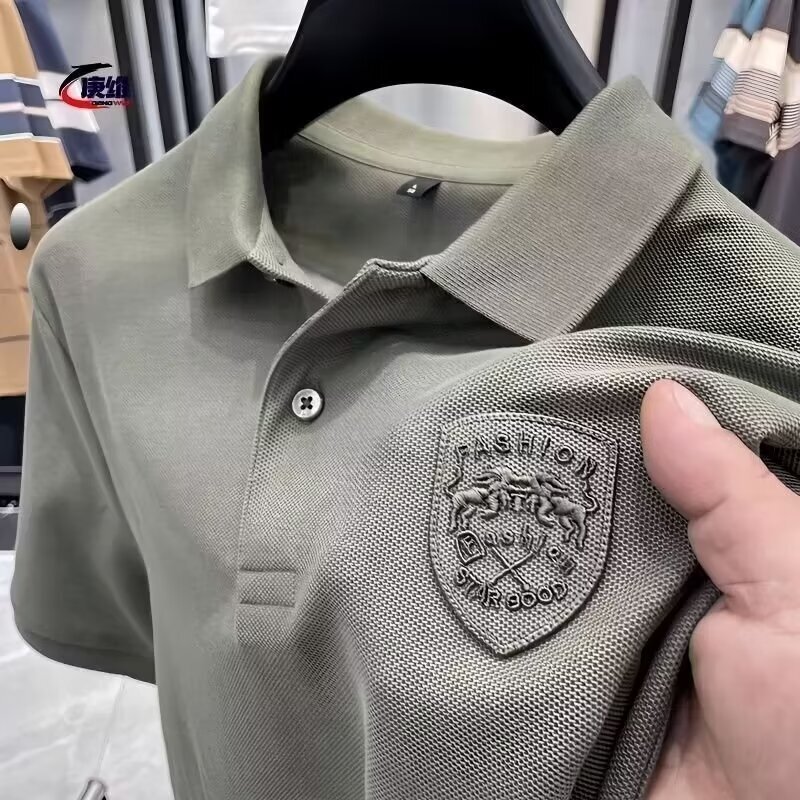 Men's Polo Shirt Short-sleeved High-end Men's All-match Casual New Fashion Trend Lapel T-shirt Half-sleeved Top Men's Polo Shirt Short-sleeved High-end Men's All-match Casual New Fashion Trend Lapel T-shirt Half-sleeved Top