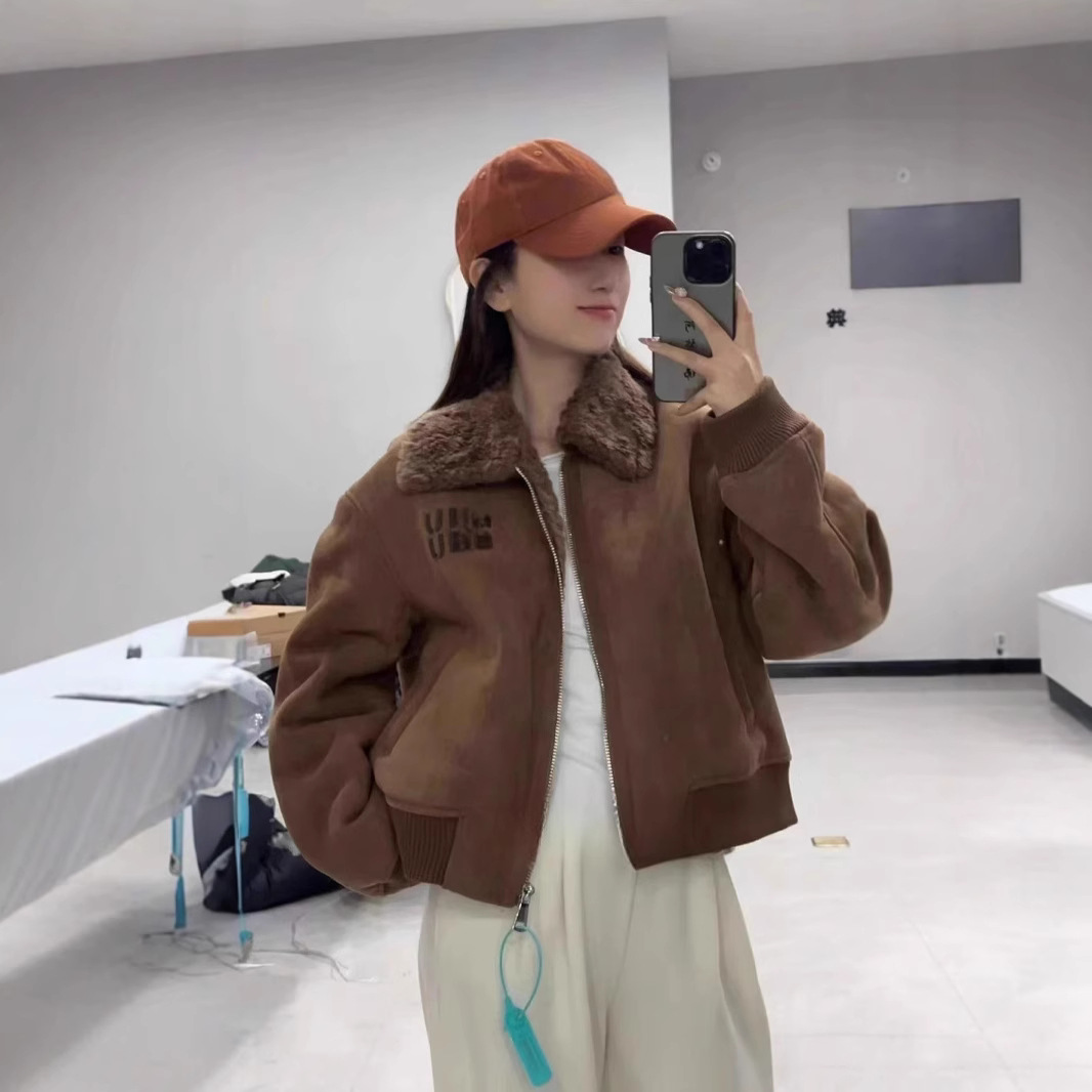 재고] MM 하이 엔드 여성 겨울 작은 향기로운 바람 스웨이드 칼라 패딩 재킷 코트 여성의 조수