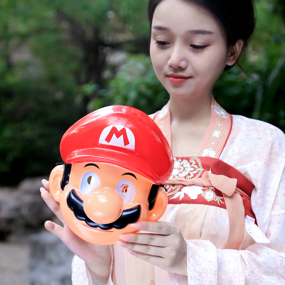Nueva Máscara Infantil Divertida con Temática del Juego Super Mario, Máscara de Anime de PVC para Fiestas, Máscara de Dibujos Animados de Moda para Halloween