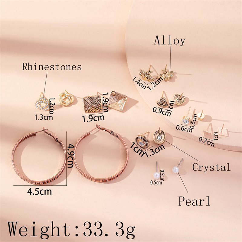 Fashion Geometric Alloy Plating Artificial Pearls Women's Earrings 1 Set display picture 7