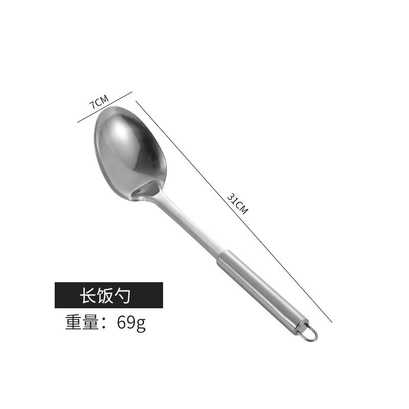ステンレス鋼スパチュラキッチン用品セット調理スプーンスパチュララウンドチューブハンドル火傷防止調理スパチュラフライパンスパチュラ大型ザルギフト|undefined