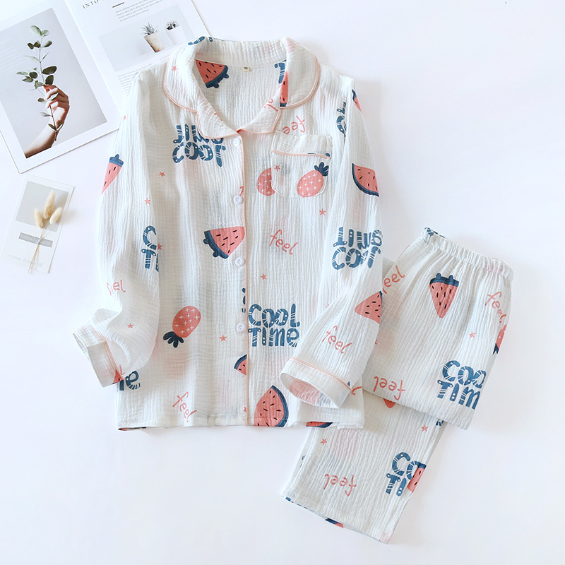 XK白いスイカクレープパジャマセット