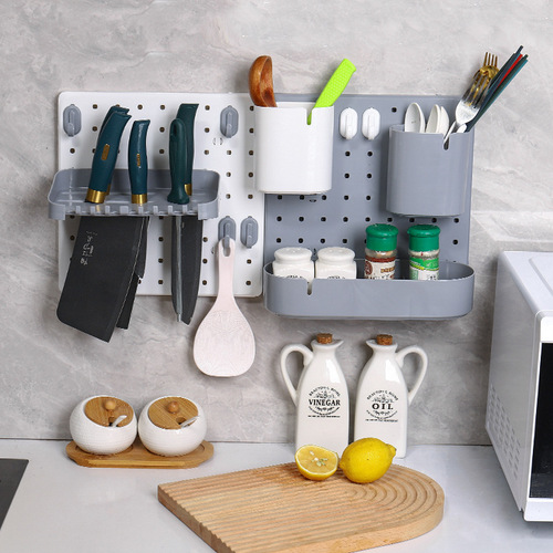 Perforated board accessories, no punching, universal kitchen shelves, dormitory parts, wall hanging storage box hooks wholesale