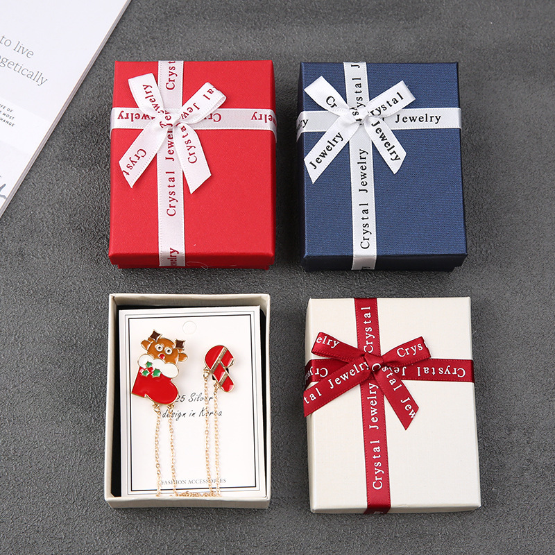 现货首饰盒高档项链盒吊坠盒珠宝礼盒创意蝴蝶结饰品盒收纳耳钉盒