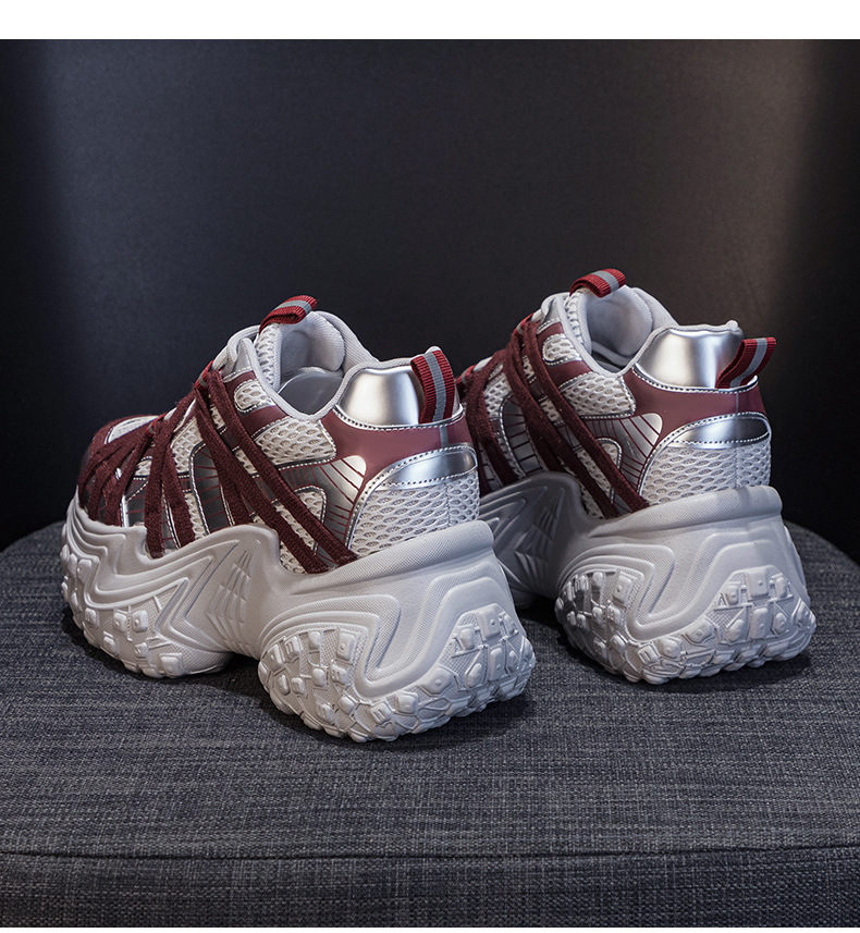 Paris Vintage Dad Sneakers For Women 2026 Spring/Autumn New Thick-Soled Tire-Style Distressed Sports Casual Trendy_vogvips.com