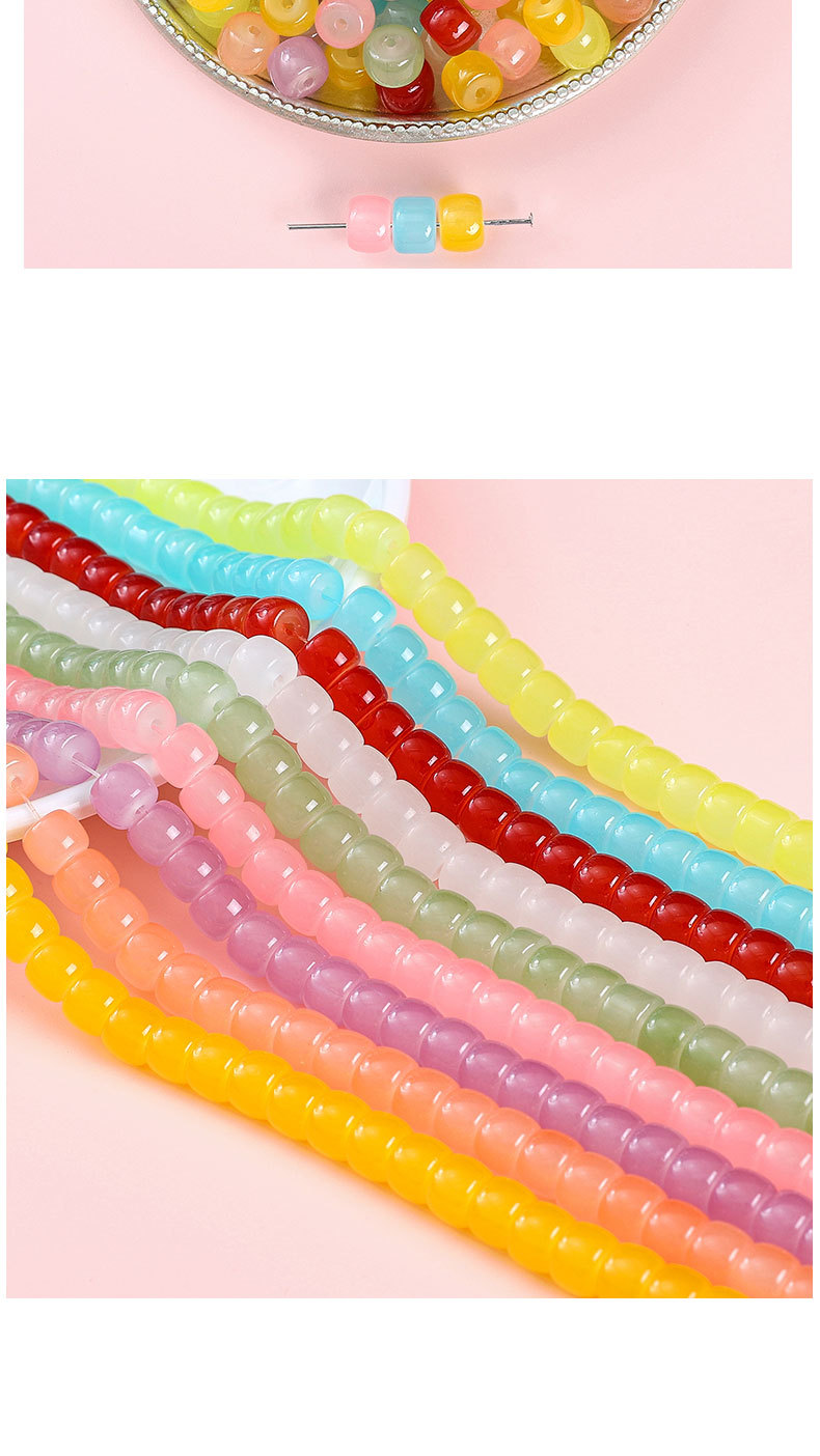 30pcs 8 * 6mm 8 * 7mm Hole 1~1.9mm Glass Solid Color Beads display picture 2