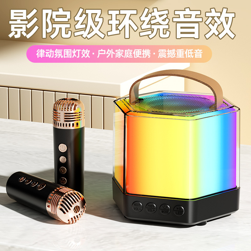 K12K30 Bluetooth カラオケ オーディオ オールインワン マイク マイク ライト付き アウトドア 子供 家族 KTV スピーカー セット|undefined