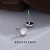 Small design advanced earrings white jade, high-quality style, light luxury style, simple and elegant design