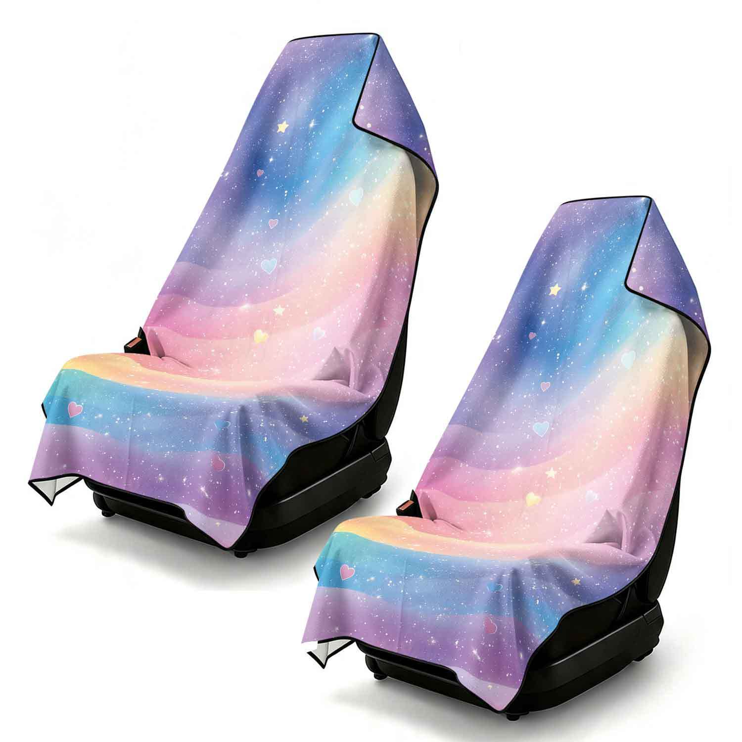 2-piece dual-use car seat cover, ultra-fine fiber, can be used as a beach towel, printed car protective seat cover 6