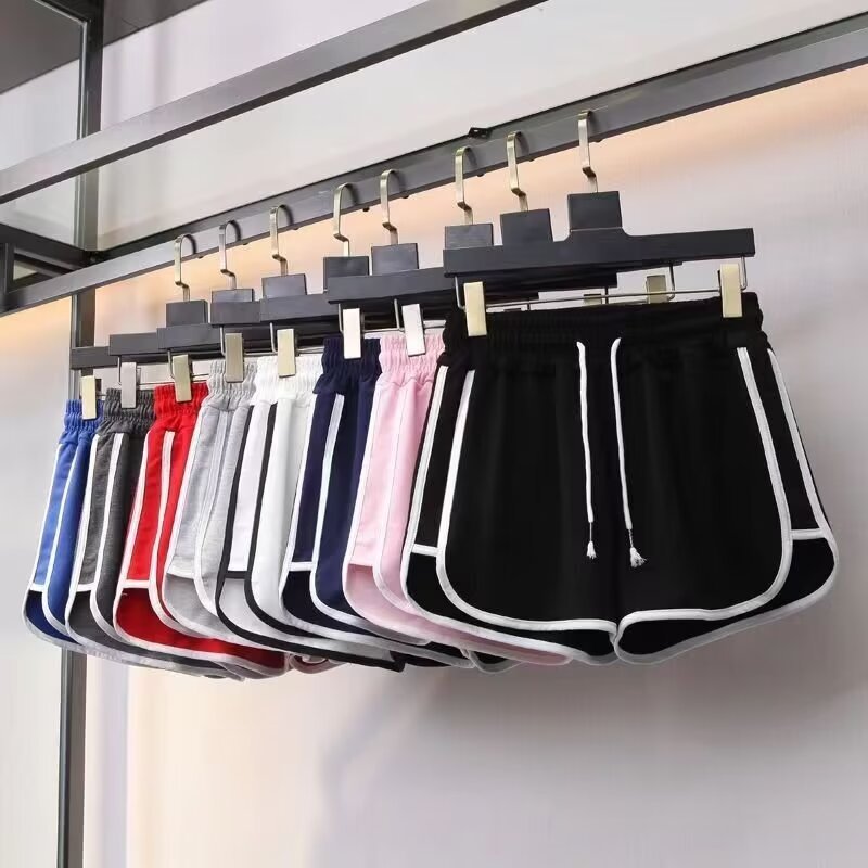 스포츠 반바지 느슨한 하이 허리 여름 캐주얼 요가 바지 러닝 홈 반바지 여성 한국식 와이드 레그 반바지 파자마 바지