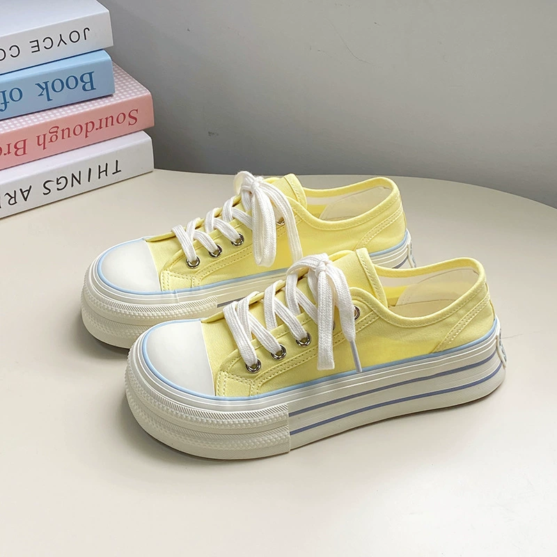 Women's Platform Canvas Sneakers, Breathable Lightweight Summer Shoes, Sizes 35–40
