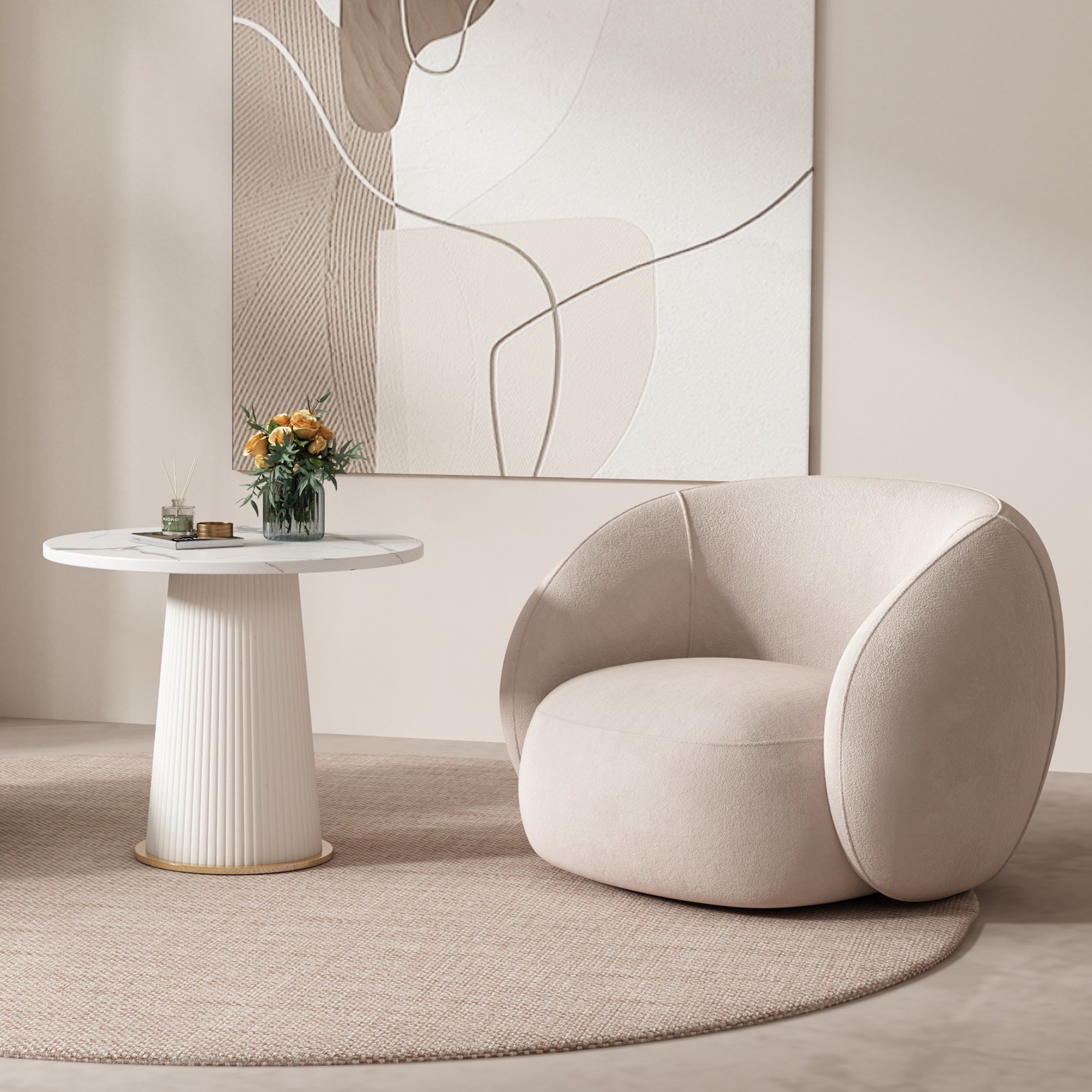 Salón de belleza sala de descanso departamento de ventas negociación sofá individual mesa redonda combinación de balcón sofá silla sala de estar