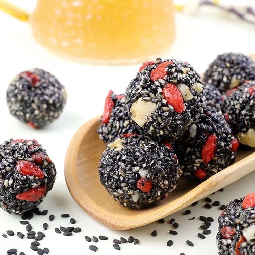 Five black sesame balls 250g red dates, wolfberries, mulberries, walnuts, pastries, snacks, snacks for pregnant women