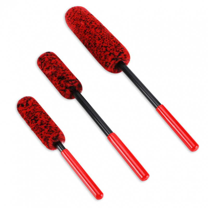 Car Cleaning and Beauty Wheel Brush Imitation Wool Fiber Stick Brush Car Gap Cleaning Brush Large, Medium and Small Wool Brush