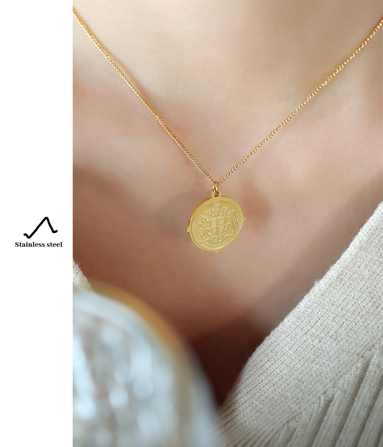Amulet Pattern Necklace Thai Ethnic Gold Titanium Steel Chain_voghion.com