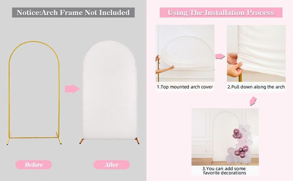 Yüksek Elastikiyetli Yarım Daire Kumaş Kılıf Düğün Dekoratif Prop Düğün Dekorasyonu Kemer Kumaş Kapak Kalın Polyester Süt İpek Arka Plan Takımı