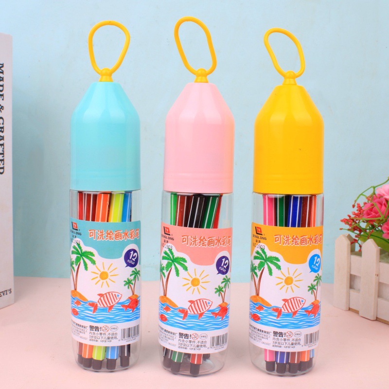 Los estudiantes pueden lavar dibujos animados para niños bolígrafo de acuarela para niños pincel de pintura de arte para niños pintura de jardín de infantes papelería premios