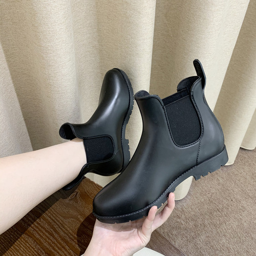 Cross-border fashion Chelsea short boots women's elastic rain boots Martin boots anti-slip water boots rain boots adult clogs 