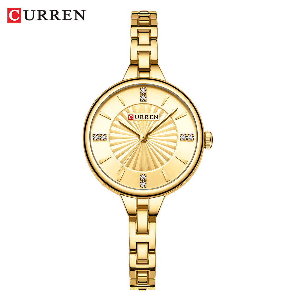 Curren / Curren 9097 Ladies Watch Waterproof Gold Compact Fashion Girls Watch