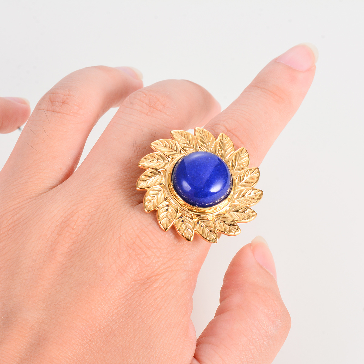 Women's Gender Vintage Style Ethnic Style Flower Stainless Steel Plating Open Rings