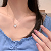 Necklace, zirconium, advanced design chain for key bag , silver 925 sample, bright catchy style, trend of season