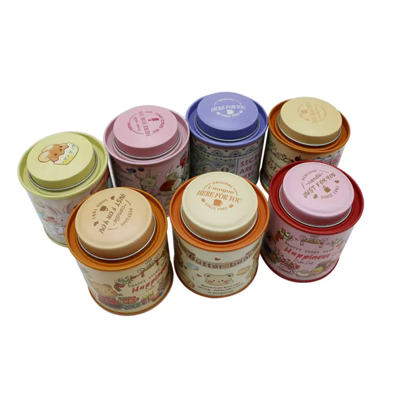 定制蜡烛马口铁圆形铁罐 双层盖香薰蜡烛铁盒 茶叶花茶金属铁罐