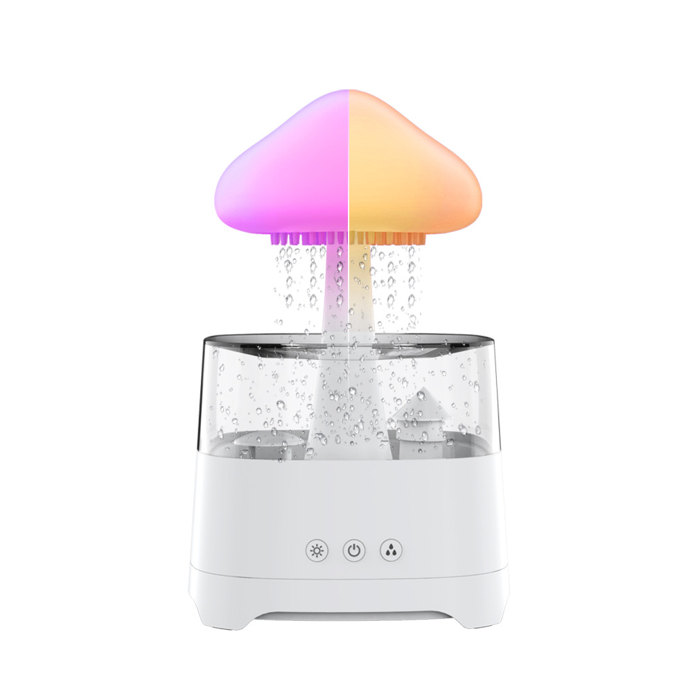 CH08Pro Humidificador de gotas de lluvia de colores Máquina de aromaterapia de aceite esencial de atomización sónica Humidificador de nubes de lluvia con audio Bluetooth