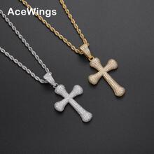 欧美嘻哈项链 铜款十字架吊坠 情侣男女款项链 ins铜镶锆石项链
