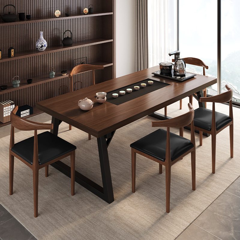 Mesa de té de nuevo estilo chino combinación de mesa de té de piedra integrada imitación de madera sólida mesa de té de mesa de té de oficina mesa de té