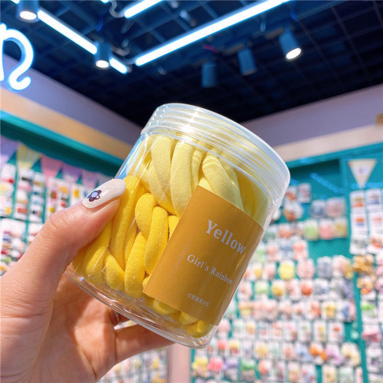 キャンディーカラー50個入り缶入りヘアゴム、タオルリング、スイートカラーリング、ヘアゴム、高級感、ハイポニーテール|undefined