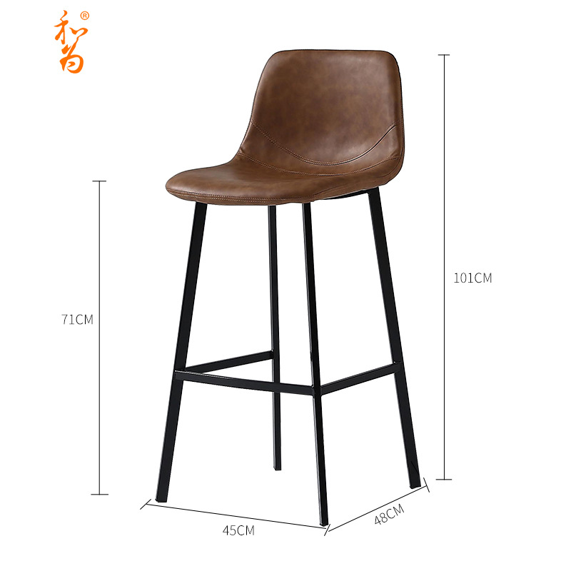 北欧吧台椅靠背家用高餐椅设计师个性吧台凳高脚凳创意酒吧高椅子