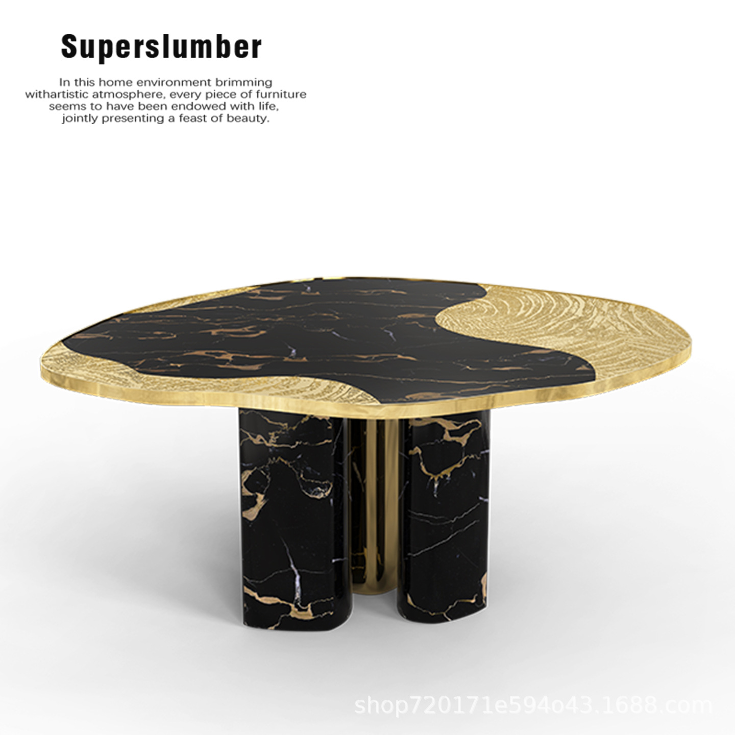 Italian light luxury marble dining table villa home high-end…