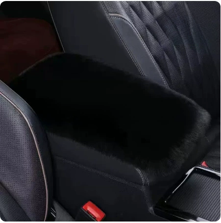 Накладка на подлокотник автомобиля из плюша под норку/кролика, комплект для центрального подлокотника, универсальный интерьерный декор