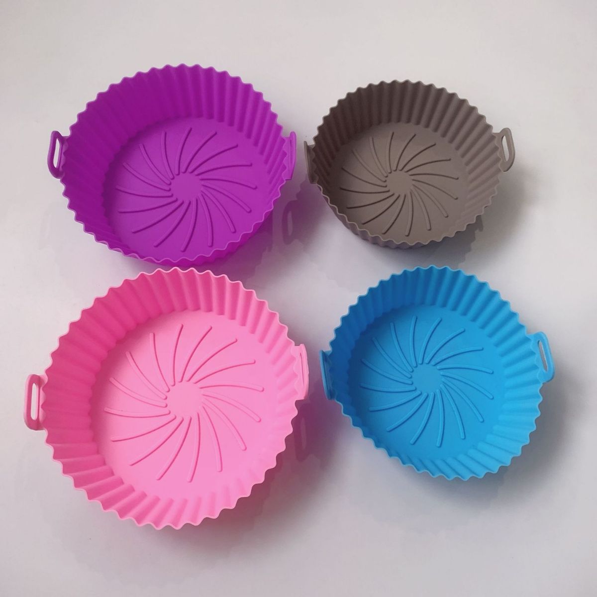 Transfronterizos Amazon AIRFRYER aire de silicona freidora de aire friedora tazón freidora de silicona azul bandeja de tostada