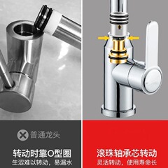 201 stainless steel electroplated kitchen faucet with vegetable basin, ball bearing anti-loosening, hot and cold mixed water faucet, single top crane