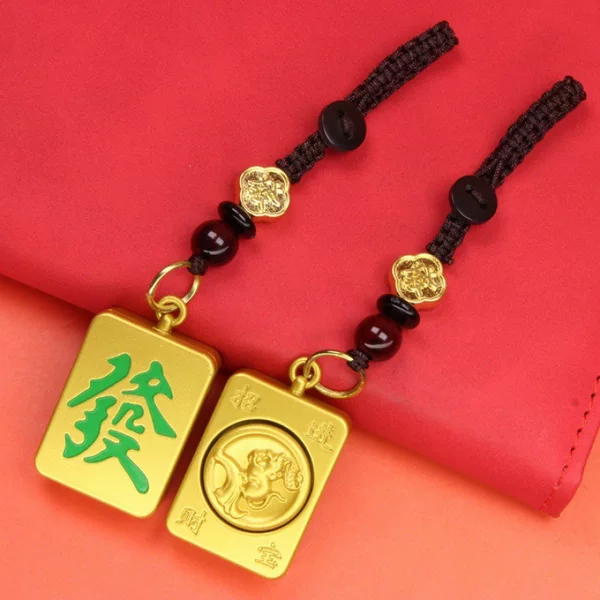New Alloy Fortune Mahjong Rotating Twelve Zodiac Keychain Pendant for Men and Women Car Key Bag Decoration