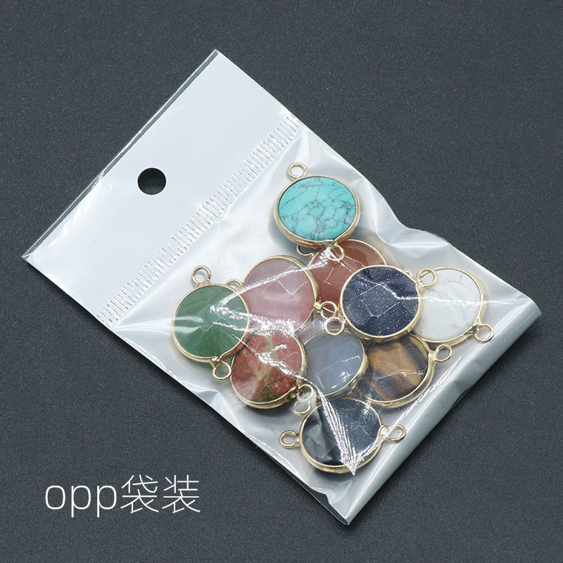 円形の切断面のペンダントの縁の双吊の天然水晶の平円のペンダントのdiyのブレスレットのネックレスのアクセサリーの材料|undefined