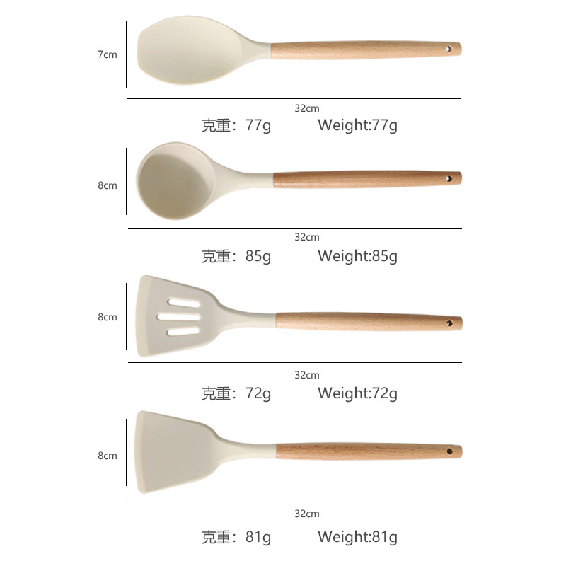 硅膠鍋鏟湯勺4件套不粘鍋硅膠鏟耐高溫硅膠鏟食品級硅膠廚具批發