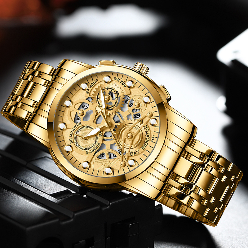 Reloj de hombre explosivo de comercio electrónico transfronterizo, cinturón de acero luminoso impermeable, reloj de tendencia de moda de comercio exterior de Guangzhou, una pieza de aprobación