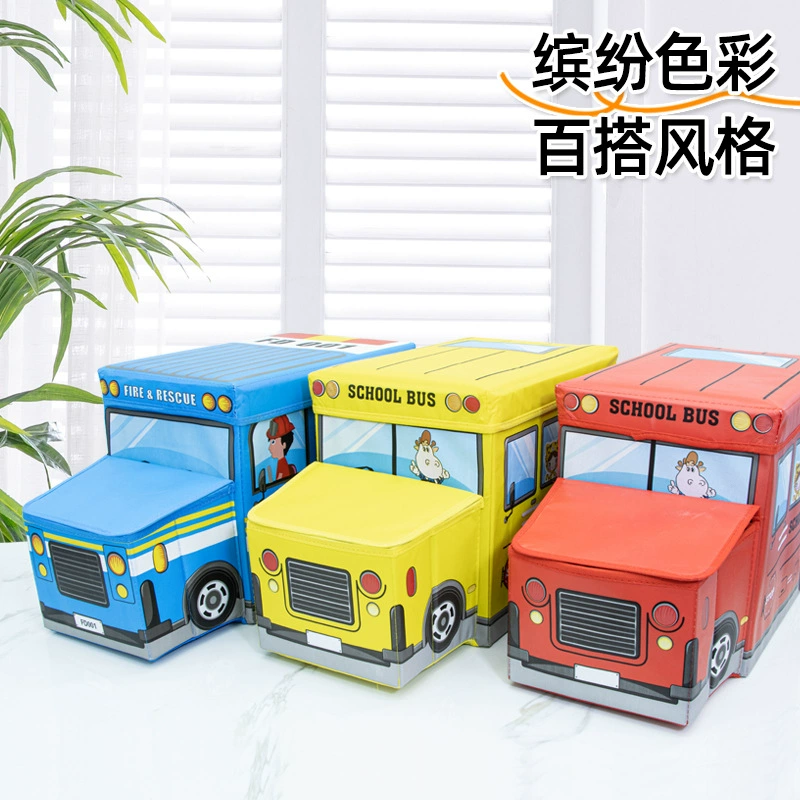 Сидящий мультяшный автомобильный ящик для хранения табурет двойного назначения табурет многофункциональное хранение длинные складные табуретки