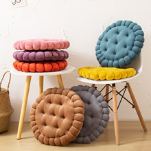 圓形牛奶絨餅干坐墊 高彈珍珠棉裝飾座椅墊客廳沙發加厚墊子