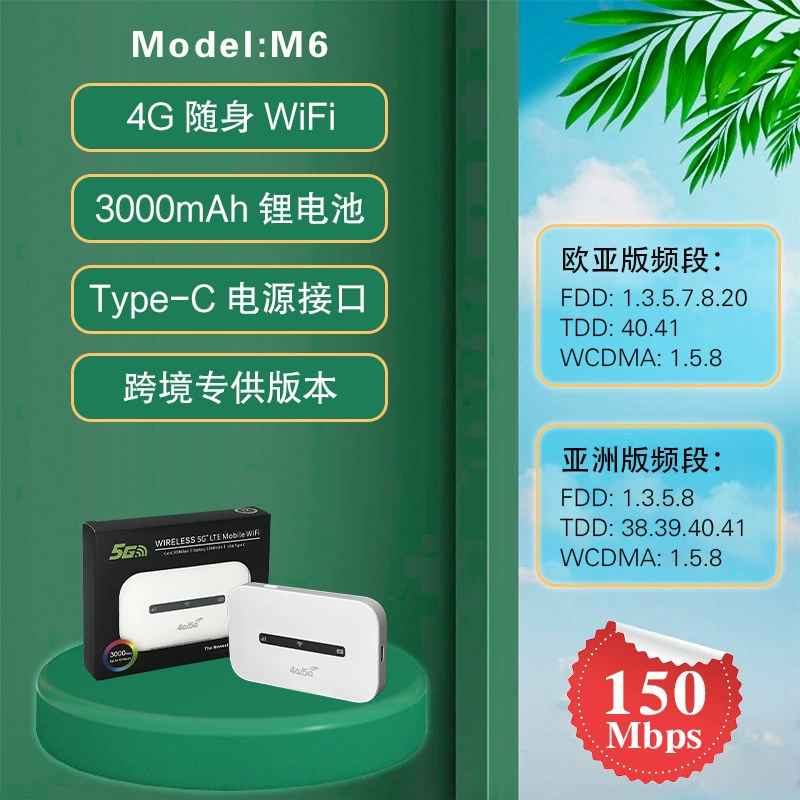 Портативный 4G WiFi роутер (ZAPO M6) — аккумулятор 3000 мА·ч, Type‑C карманный хотспот