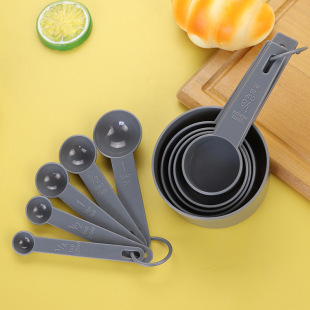 Plastic measuring cup measuring spoon set 10 Piece Baking weighing tool with scale measuring gray measuring cup measuring spoon set