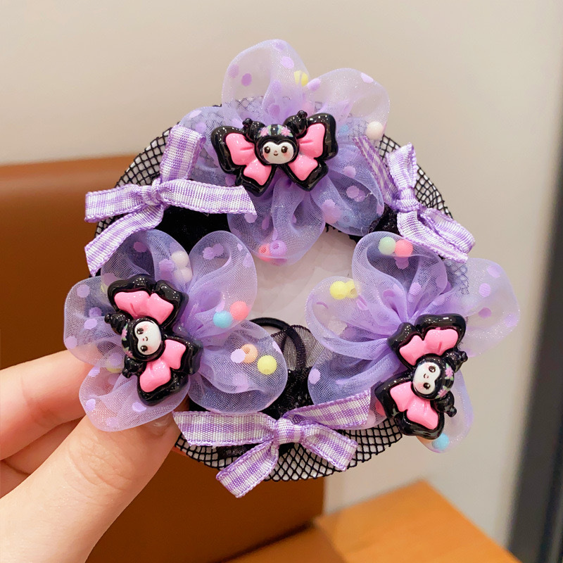 Niños Kuro cabello de la red de baile de bolas de cabeza de la red bolsas lindas flores cabello no daña cabello de cabello