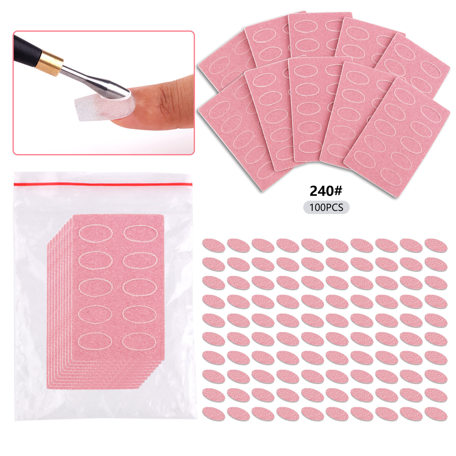 Transfronterizo nueva manicura de doble cabeza de acero Bevel empuje grande de acero inoxidable redondo curvado boca peeling herramienta removedor de uñas image 28