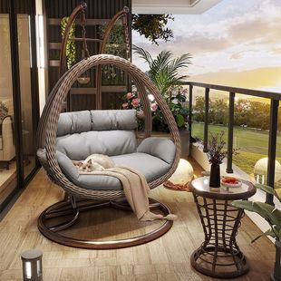 Outdoor Hanging Basket Household Swing Rattan Chair Lazy Sofa Single Double Rocking Chair Indoor Hammock Balcony Bird's Nest Hanging Chair