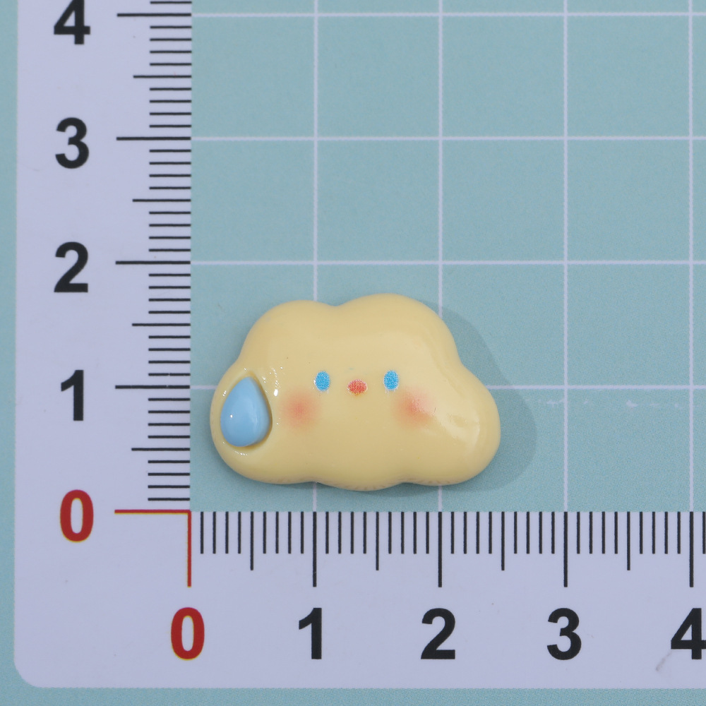 Dibujos animados colorido silencioso nube resina accesorios DIY brillante expresión horquilla teléfono caso llavero material hecho a mano